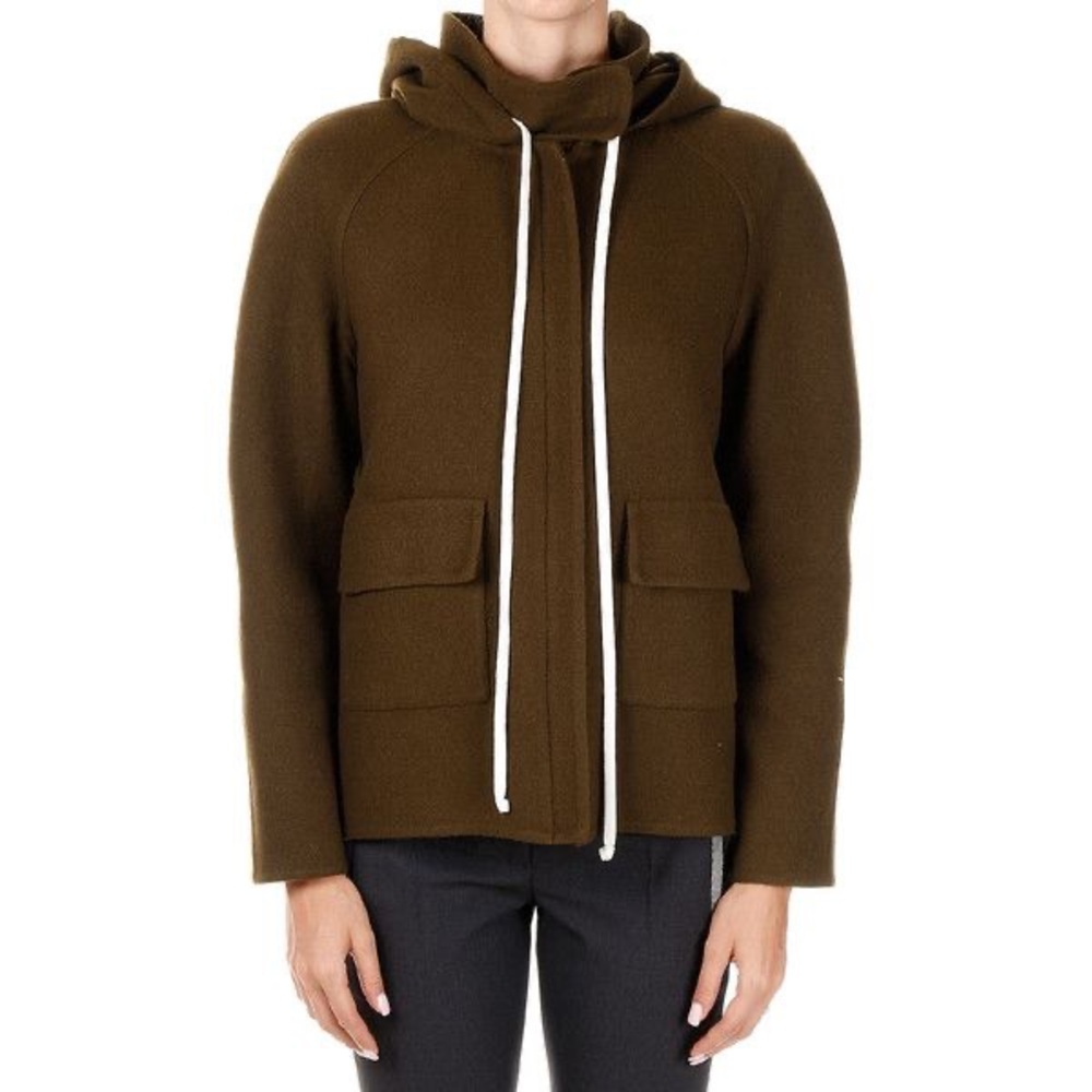 2014 CELINE by PHOEBE PHILO hooded cashmere jacket, BLACK , 38 , nwot